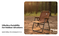 Foldable Folding Camping Chair Heavy Duty Lightweight Backrest Camp Chair High Load Capacity Collapsible Outdoor Seat with Backrest No Assembly Required for Campers, Anglers, Picnickers, Beach, Backpacking, Backyard