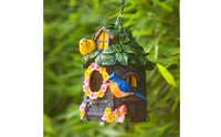 Hanging Birdhouse Ornament Cute Design Resin Birdhouse Bright Colors Mini Avian Abode Ornament for Yard, Patio