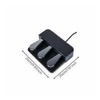 Sensitive Reaction Digital Piano Triple Pedal Metal Pedals 3-Pedal Sustain Unit Long-Lasting Musical Instrument Accessory