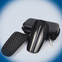Carbon Fiber Shin Guards EVA Foam Backed Shin Guards with Carrying Case Hard Shell for Adults