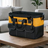 Large Capacity Square Storage Bag Long-Lasting Portable Tool Bag Sturdy Hard Bottom Tool Tote Easy to Carry for Workshop, Garage, Repair Job