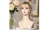 Mannequin Head with Shoulders Realistic Hairpiece Stand Skin Tone Cosmetology Head for Cosmetologists