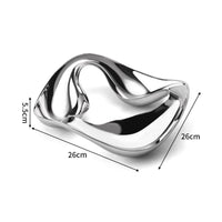 Stainless Steel Snack Tray Rust Resistant 3-Part Fruit Bowl Even Rounded Edges