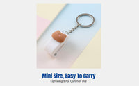 Mini Stapler Keychain, Cute Cartoon Design, Portable Candy Colors, Office & School Accessory