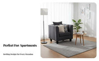 space-saving Design Upholstered 2-Seater Comfortable Upholstered Loveseat Removable and cleanable Cover Sofa high-resilience Foam padding for Business Owners, Apartment Dwellers, Coffee Shop, Small Spaces, Hotel Lobby, Reception Area