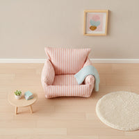 Doll Sofa with Striped Textile Miniature Dollhouse Sofa Compact Couch for BJD Display