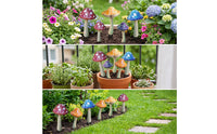 5 Pieces Toadstool Garden Stakes Printed Garden Stake Lightweight for Homeowners