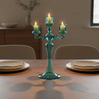 French Design Colored Glass Candle Holder Romantic Atmosphere Glass Candle Holder High Clarity House Decoration Minimalist Decor for Candlelight Dinner