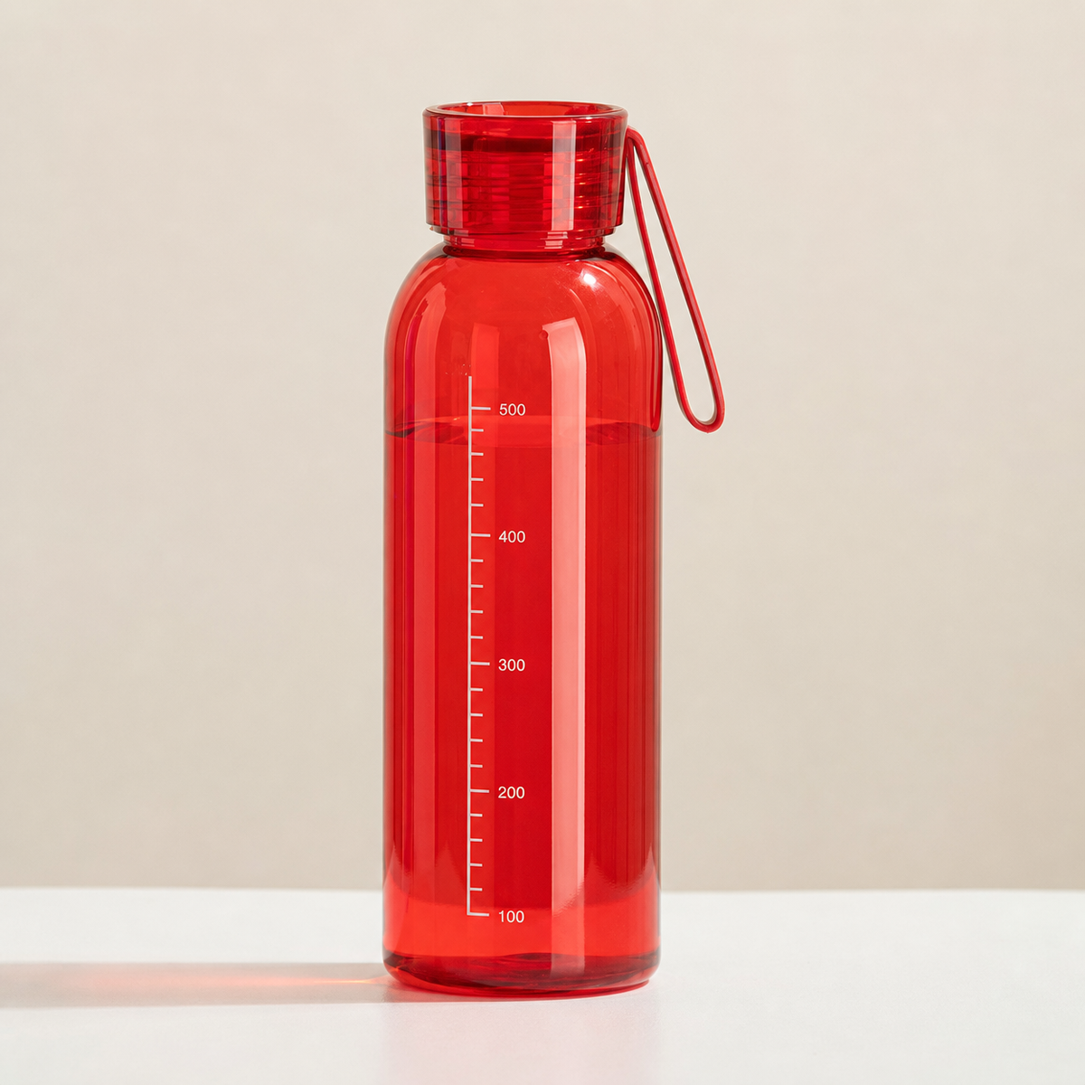 Transparent Plastic Water Bottle with Measurement Scale, Large Capacity, Anti-Fall, Portable with Straw and Handle