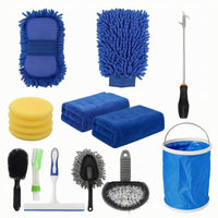 15 Pieces Car Wash Set with Pail and Glove Microfiber Car Wash Kit with Pail Auto Cleaning Kit Allall-Inclusive Complete