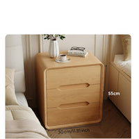 Integrated Handles Modern 2-Drawer Nightstand Scratch Resistant Tech Cloth Cream Design Bedside Cabinet Bedroom Furniture