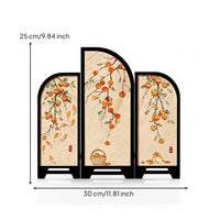 Tabletop Desktop Screen with Arched Panels Foldable Three-Panel Folding Screen Compact for Cabinet