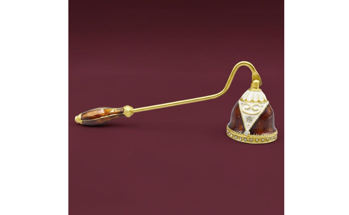 Bell Candle Enamel Finish Bell Candle Wick Smotherer European Design Long Handle for Wedding, Spa