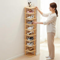 Space Saving Multi-Tier Shoe Rack Sturdy and Stable Narrow Shoe Rack Tool-No-Tool Assembly for Hallway, Closet