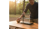 Foldable Camping Shelf No Assembly Required 3 Tier Folding Shelf High Load Capacity 3-Tier Desktop Rack for Campers, Picnic, Barbecue