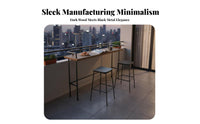 Warehouse Bar Table High Top Narrow Counter-Height Table Set Space-Saving Design Tall Dining Furniture for Apartment Dwellers, Balcony, Kitchen