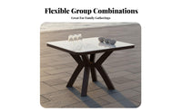 Resistant Plastic Outdoor Table and Chair Set Long-Lasting Commercial Outdoor Dining Furniture Easy to Clean Heavy Duty Plastic Armchair Strong Load-Bearing for Restaurant Owners, Event Organizers, Food Stall, Beach, Patio, Backyard