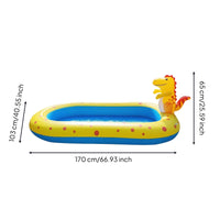 Dinosaur Spray Pool Soft Inflatable Pool with Dinosaur Theme for Children, Backyard, Garden