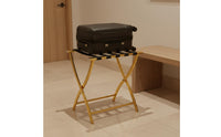 Space Saving Stainless Steel Luggage Rack Heavy Duty Foldable Suitcase Rack Sturdy Travel Furniture