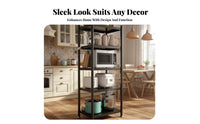 Multi-Tier Kitchen Rack Standing Design Multi-Tier Appliance Rack Space Saving Microwave Oven Stand for Renters, Small Areas, Pantry, Dining Room