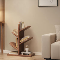 Accessible-Design Shelving Tree-Shaped Bookshelf Space-Saving Tree-Shaped Shelf Sturdy and Stable Bookcase Multifunctional for Children, Students, Book Lovers, Living Room, Bedroom, Small Areas