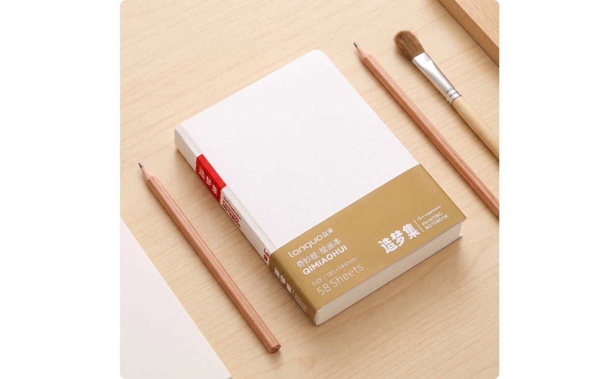 Sketchbook with Hardcover Compact Bound Sketchbook Portable Drawing Book for Artists, Students, Travel, School