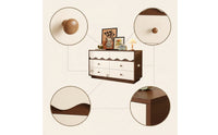 Wooden Cabinet with Six Drawers Sturdy Six-Drawer Dresser Large-Capacity Clothing Storage Cabinet for Living Room, Entryway