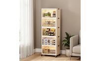 Installation-Tool-Effortless Foldable Storage Cabinet Easy Assembly Foldable Storage Cabinet with Wheels High Capacity Collapsible Plastic Organizer Double Entry for Children, Bedroom, Living Room, Kitchen, Bathroom