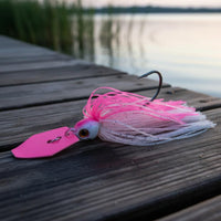 Bladed Jig Stainless Steel Bladed Chatter  Lure Realistic 3D Eyes Vibrating Jig for Bass Anglers
