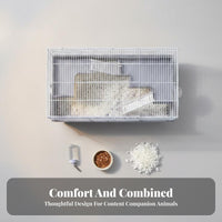 Large Space Multi-Level Hamster habitat Good Ventilation Multi-Level Clear Front Enclosure Deep Base Rodent Home Includes Accessories for Beginners, Parents, Kids, Indoors, Bedroom, Living Room