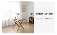 Foldable Design No-Assembly Collapsible Table Space-Saving Cross-Frame Trestle Table Lightweight Household Furniture Sturdy Construction for Apartment Dwellers, Telecommuting Workers, Small Areas, Dining Room, Balcony, Home Office