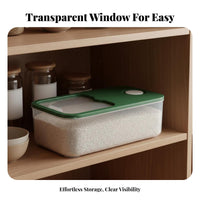 Transparent Design Rice Storage Container Moisture-Proof Airtight Rice Container Multi-Purpose for Countertop, Kitchen Cabinet