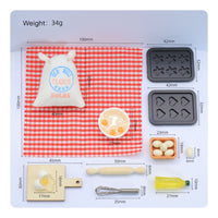Molded Details Miniature Dollhouse Kitchen Accessory Set Printed Decoration 1/12 Scale Dollhouse Baking Set Cloth Toy-Like Miniature Props Checkered