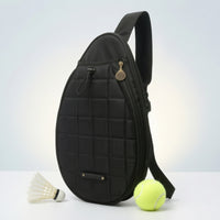 Quilted Tennis Racket Stylish Crossbody Racket Carrier Fashionable Tennis Bag with Padded Shoulder Strap for Badmintons Athletes, Training