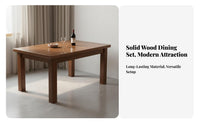Solid Wood Dining Table Set Space-Saving Design Rectangular Kitchen Table and Chairs Sturdy Construction Simple Design Dining Set for Families
