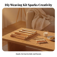 Wooden Weaving Loom Kit Portable Kids Loom Kit Beginner Weaving Set Ability Development Educational Toy Natural Wood