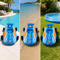 Racing-Style Pool Buoyant with Water Leak Resistant Inflatable Car Buoyant Thickened Inflatable Seated Toy with Water Easy to Inflate for Children