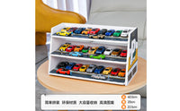 1:64 Scale Parking Lot Display Scene Multi-Level Model Car Display Shelf Three-Tier Toy Parking Garage Trapezoid-Shaped for Collectors, Playroom