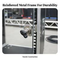 Heavy-Duty Construction Stage Equipment Cabinet Shock-Resistant Audio Equipment Rack Cabinet Reinforced Metal Corners Portable Amplifier Flight Case 9mm 5-Layer Plywood for DJs, Musicians, KTV, Touring, Studio Recording