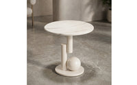 Round Side Table Modern Sofa Side Table Geometric Nightstand for Living Room, Bedroom