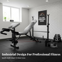 Heavy Duty Steel Frame Adjustable Bench Press Squat Rack Detachable 2-Piece Design Multifunctional Weight Lifting Bench Home Gym Weight Training System for Bodybuilders