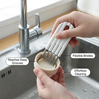 Cup Lid Cleaning Brush, Keyboard Gap Scrubber, Bottle Cap Crevice Tool, Multi-purpose Detail Cleaner, Versatile Groove Brush, Air Cushion Comb Cleaner