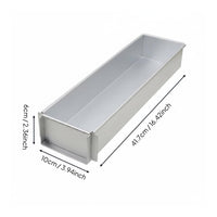 Rectangular Tiramisu Pan Aluminum Mousse Cake Container Long Loaf Pan for Dessert Makers, Bakery