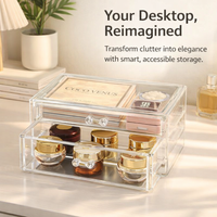 Make Up Organiser Storage with Drawers, Stackable Acrylic Cosmetics Organizer, Multi-Layer Drawer for Vanity Table and Bedroom Dresser