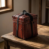 Bamboo Storage Box with Lid Handcrafted Storage Box with Lid Vintage Woven Basket for Collectors