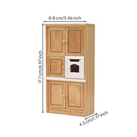 Dollhouse Cupboard with Oven Wooden Miniature Kitchen Cabinet Realistic