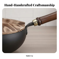 Hand-Hammered Iron Wok No Coating Traditional Chinese Wok Uncoated Carbon Steel Pan Thick Bottom Thin Wall