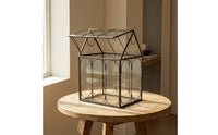 Clear House-Shaped Terrarium Modern Display Terrarium Sturdy Glass Planter Sturdy for Office
