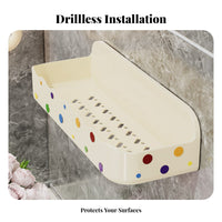 Adhesive Wall Caddy Space Saving Multi-Compartment Toiletries Shelf Waterproof