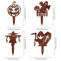 Halloween Rustic Horror Stack Abstract Lawn Stake Outdoor Garden Metal Spike